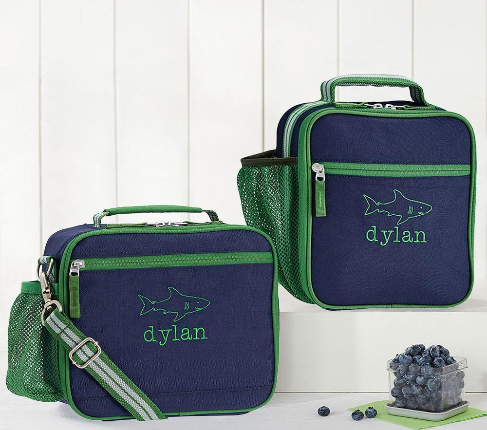 Mackenzie Navy Green Trim Solid Lunch Box